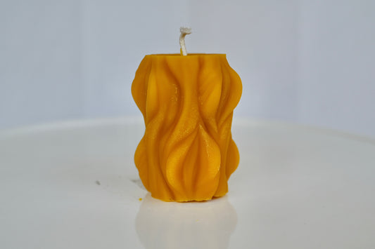 Golden Waves Beeswax Candle