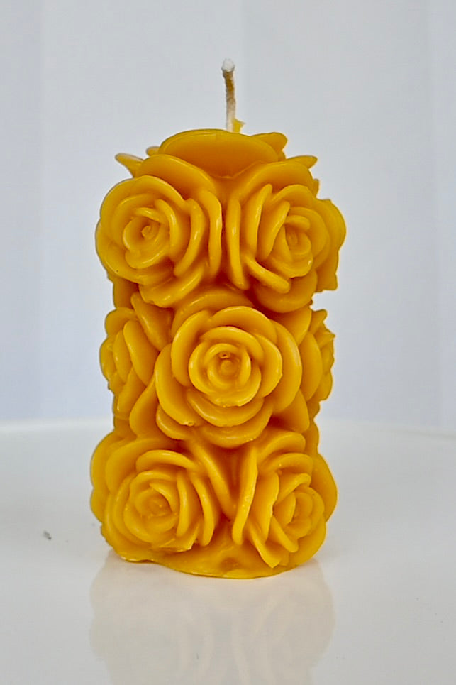Rose Bunch Beeswax Candle