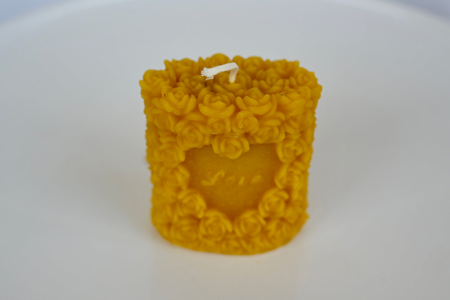 Rose Heart “Love” Beeswax Candle