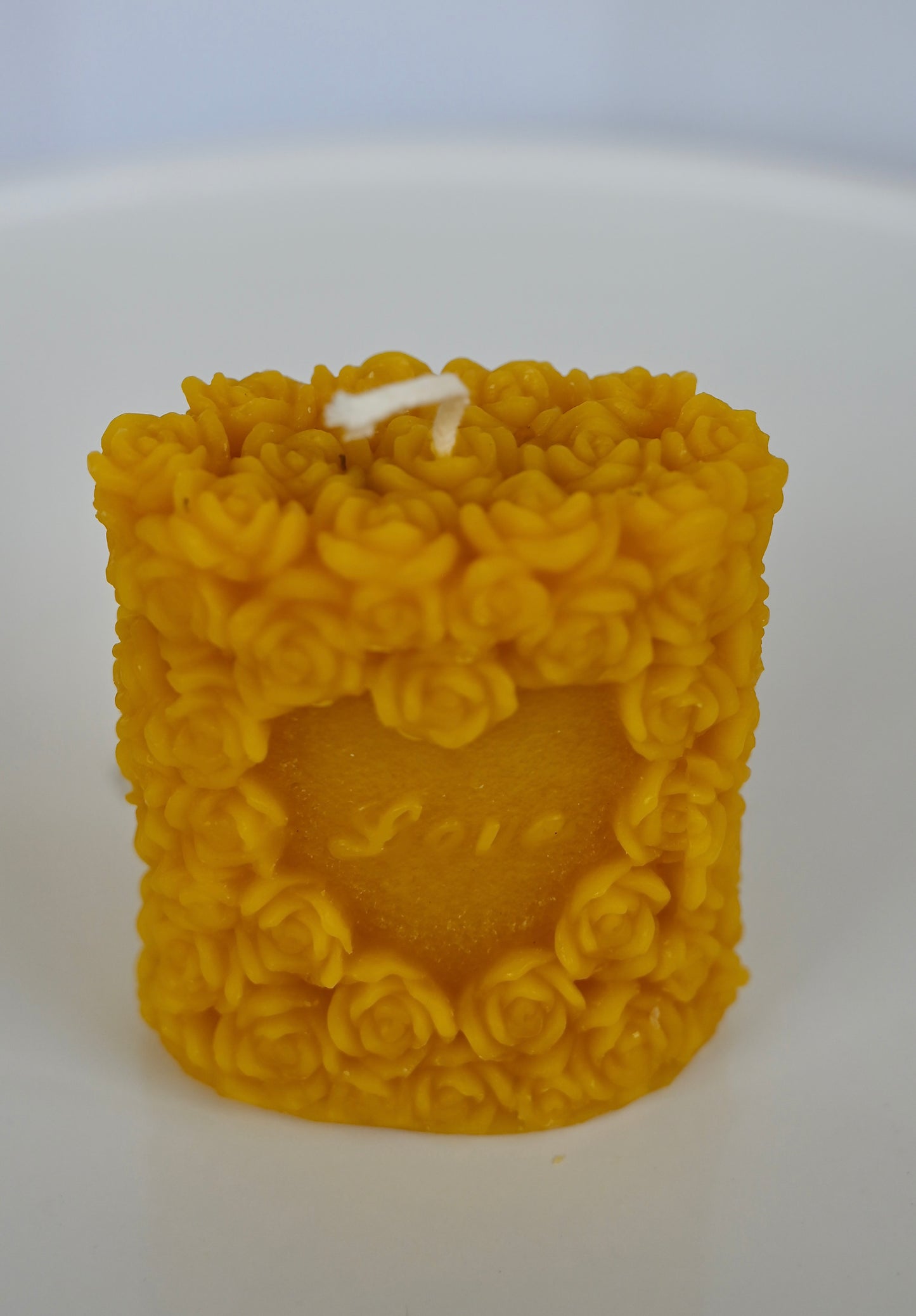 Rose Heart “Love” Beeswax Candle