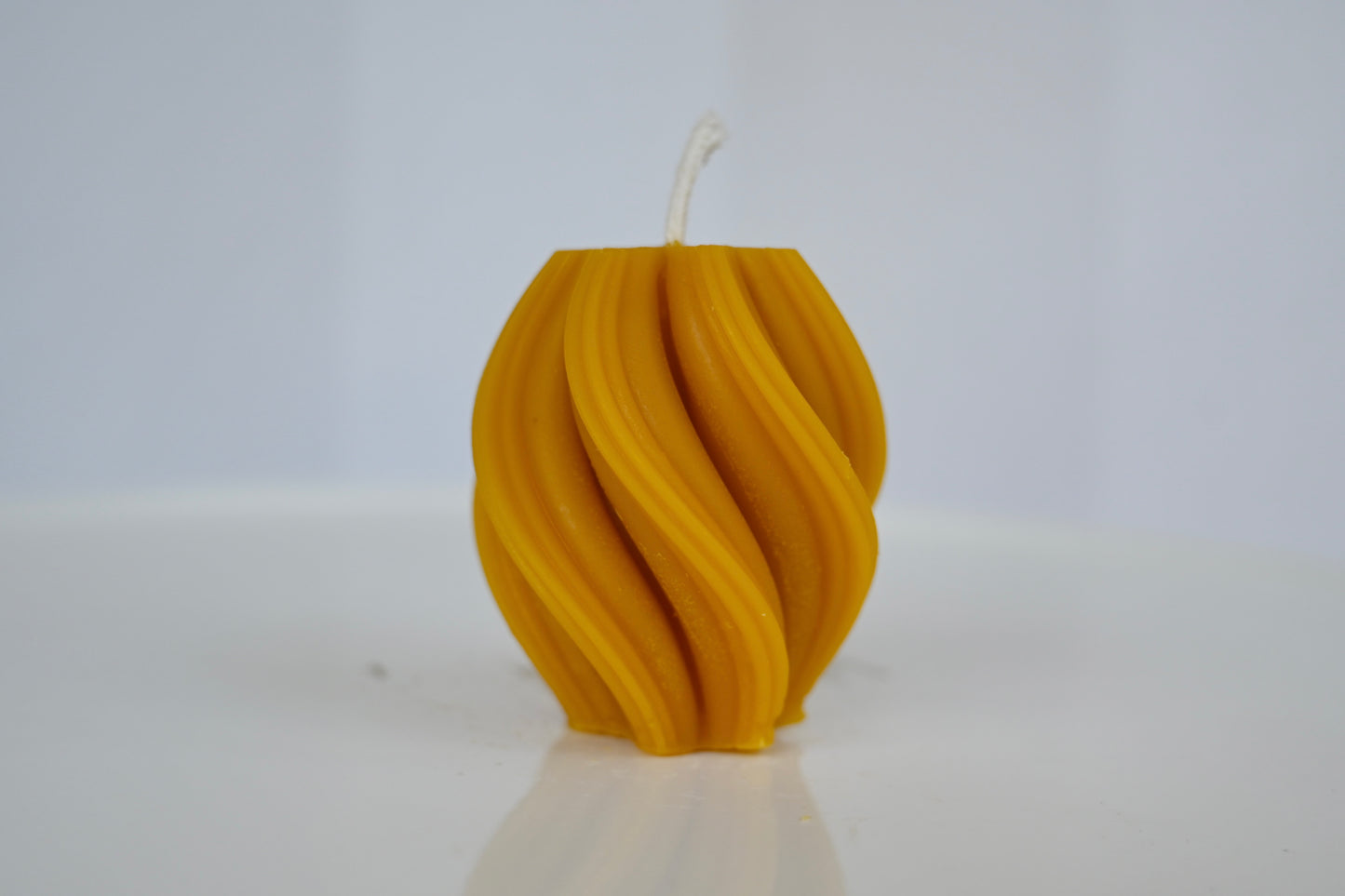 Golden Swirl Beeswax Candle