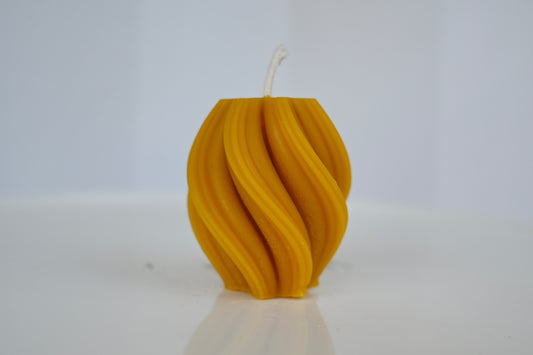 Golden Swirl Beeswax Candle